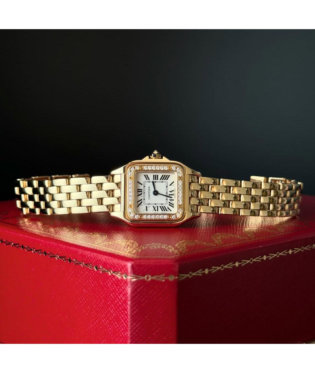 CARTIER Белые часы из желтого золота, фото 3