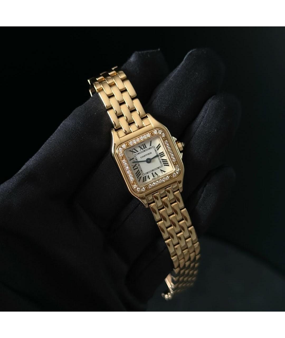 CARTIER Белые часы из желтого золота, фото 4