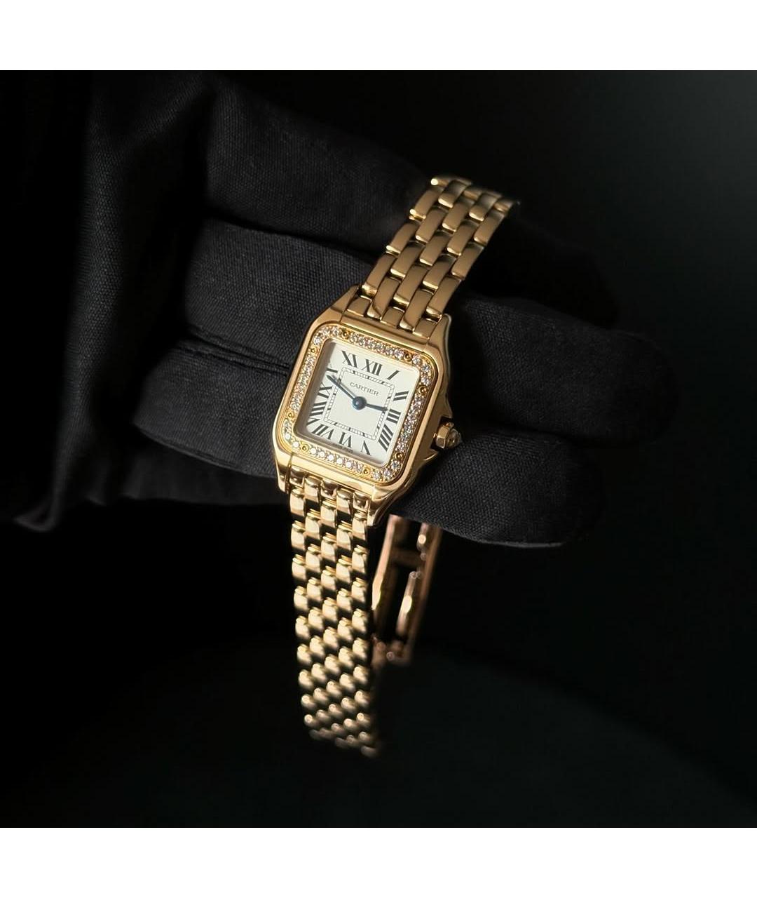 CARTIER Белые часы из желтого золота, фото 5