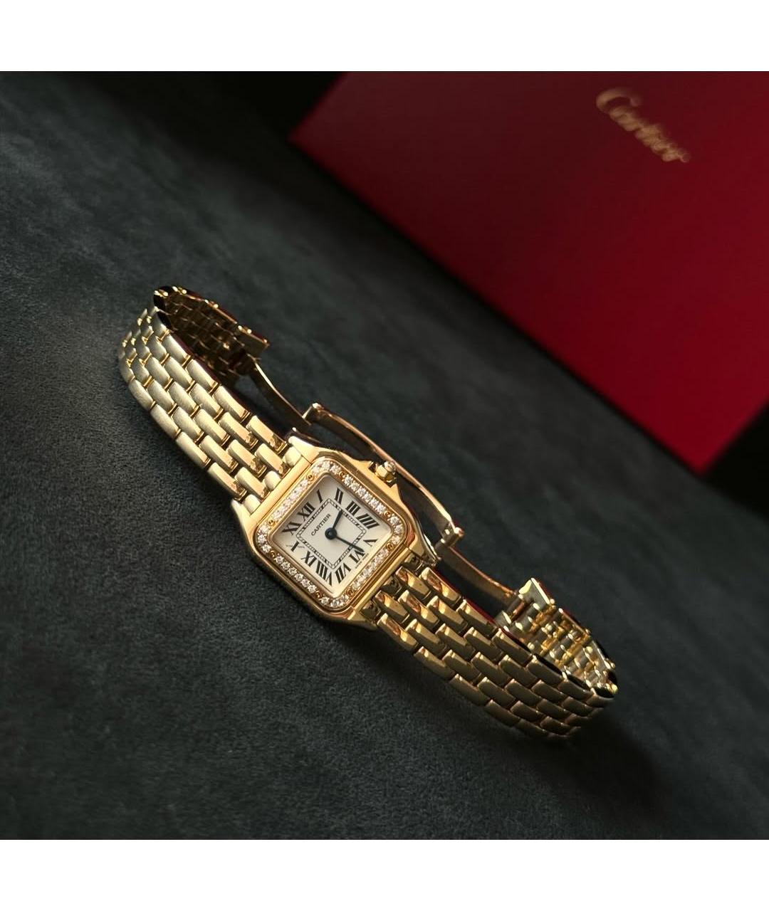 CARTIER Белые часы из желтого золота, фото 2