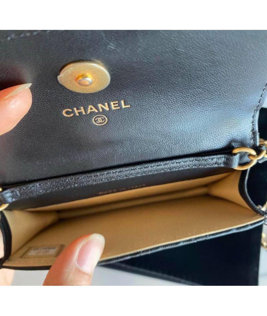 CHANEL Черная кожаная сумка через плечо, фото 4