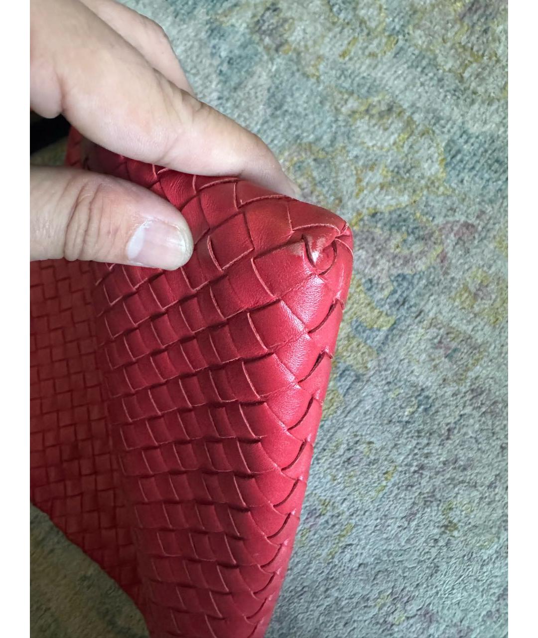 BOTTEGA VENETA Красная кожаная сумка на плечо, фото 7