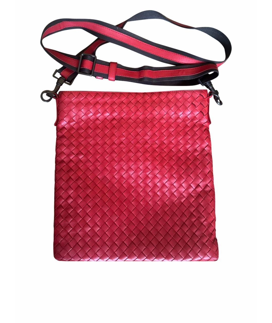BOTTEGA VENETA Красная кожаная сумка на плечо, фото 1