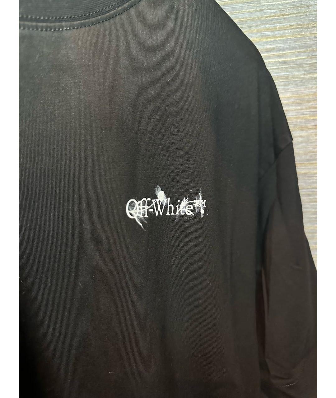 OFF-WHITE Черная хлопковая футболка, фото 2
