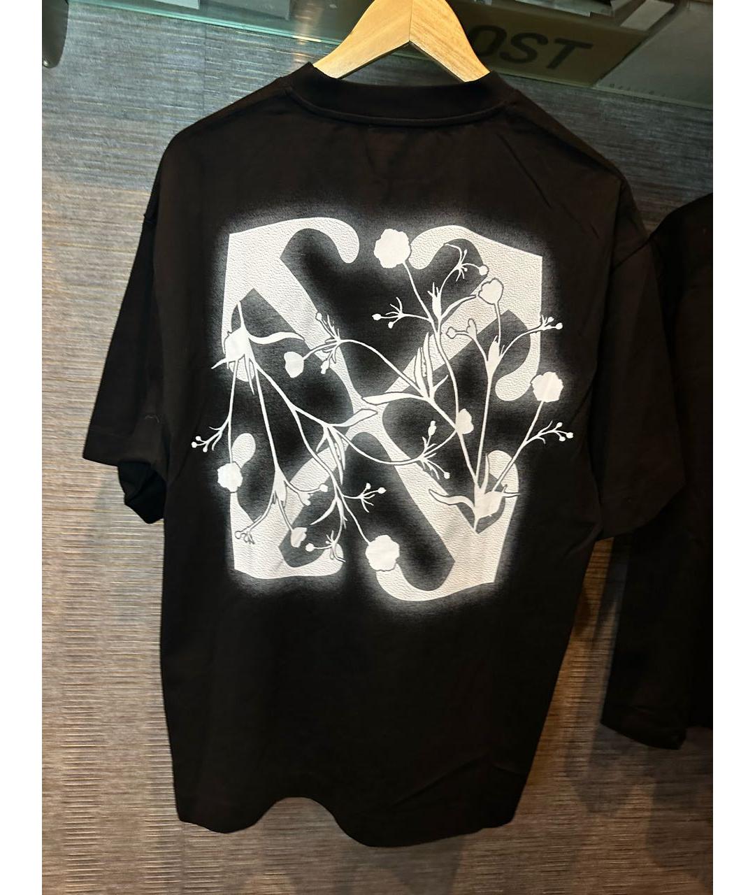 OFF-WHITE Черная хлопковая футболка, фото 3