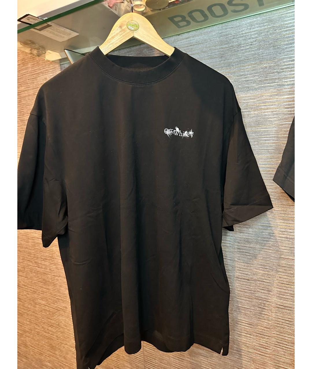 OFF-WHITE Черная хлопковая футболка, фото 5