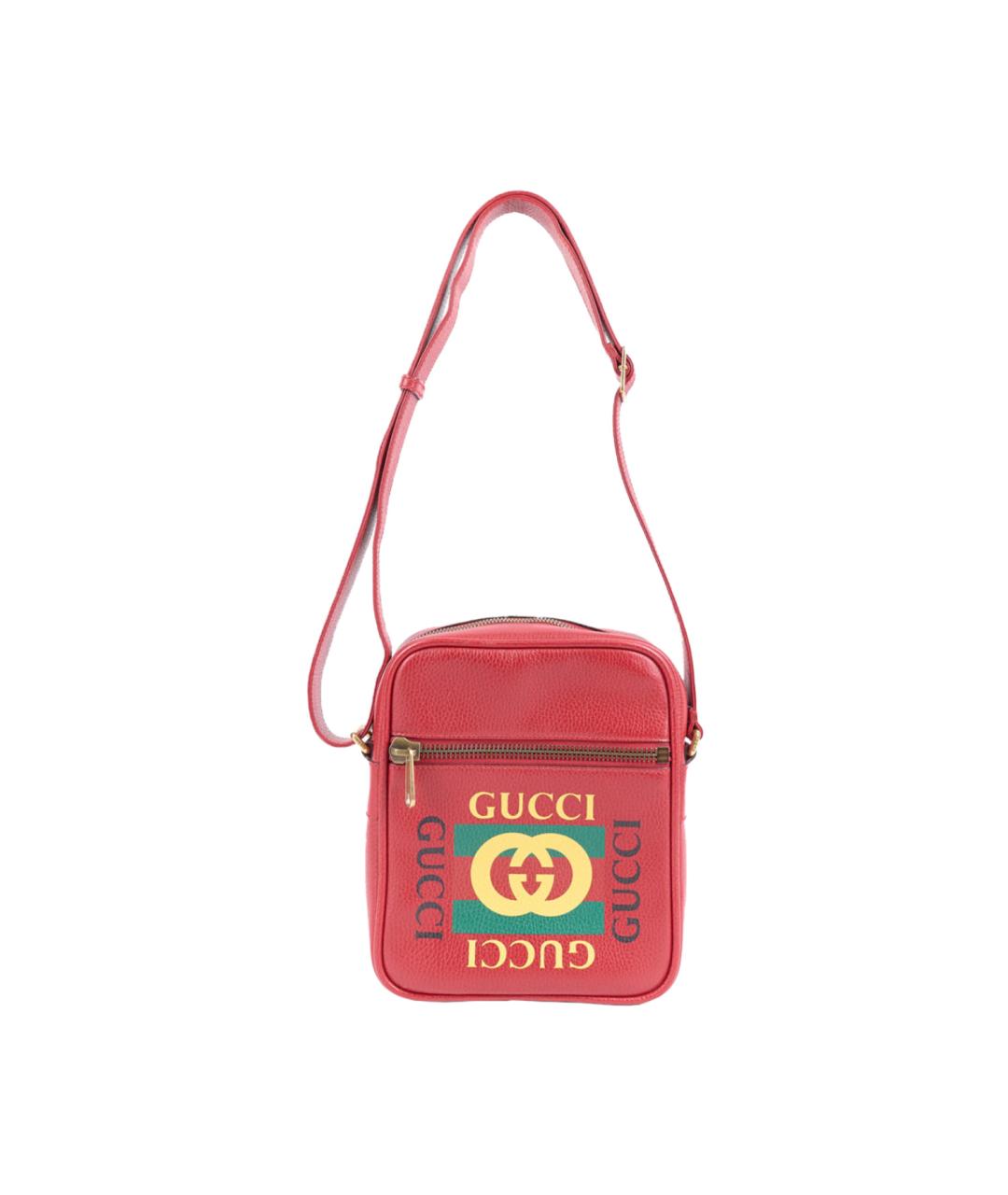 GUCCI Красная кожаная сумка через плечо, фото 1
