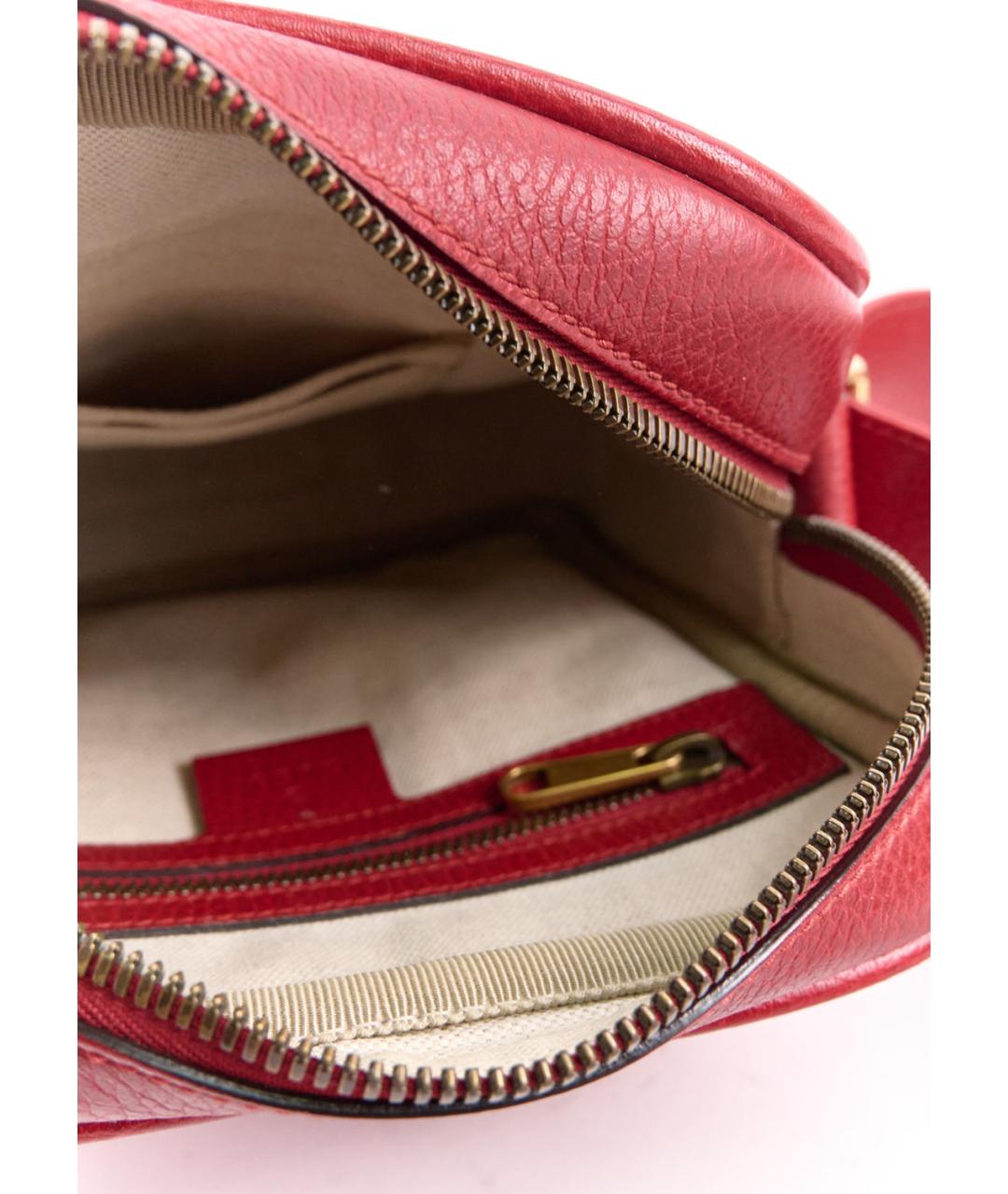 GUCCI Красная кожаная сумка через плечо, фото 4