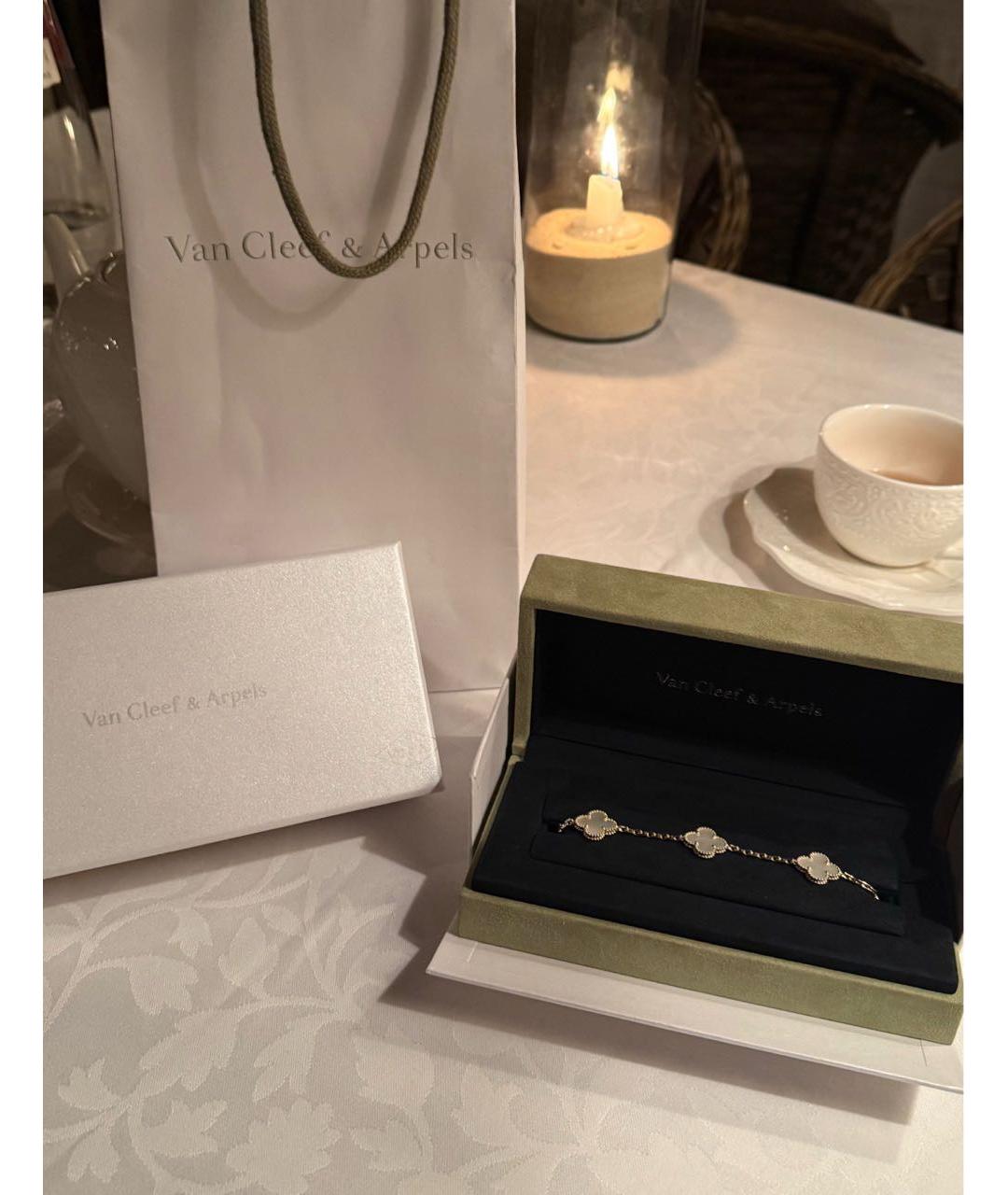 VAN CLEEF & ARPELS Белый браслет из желтого золота, фото 2