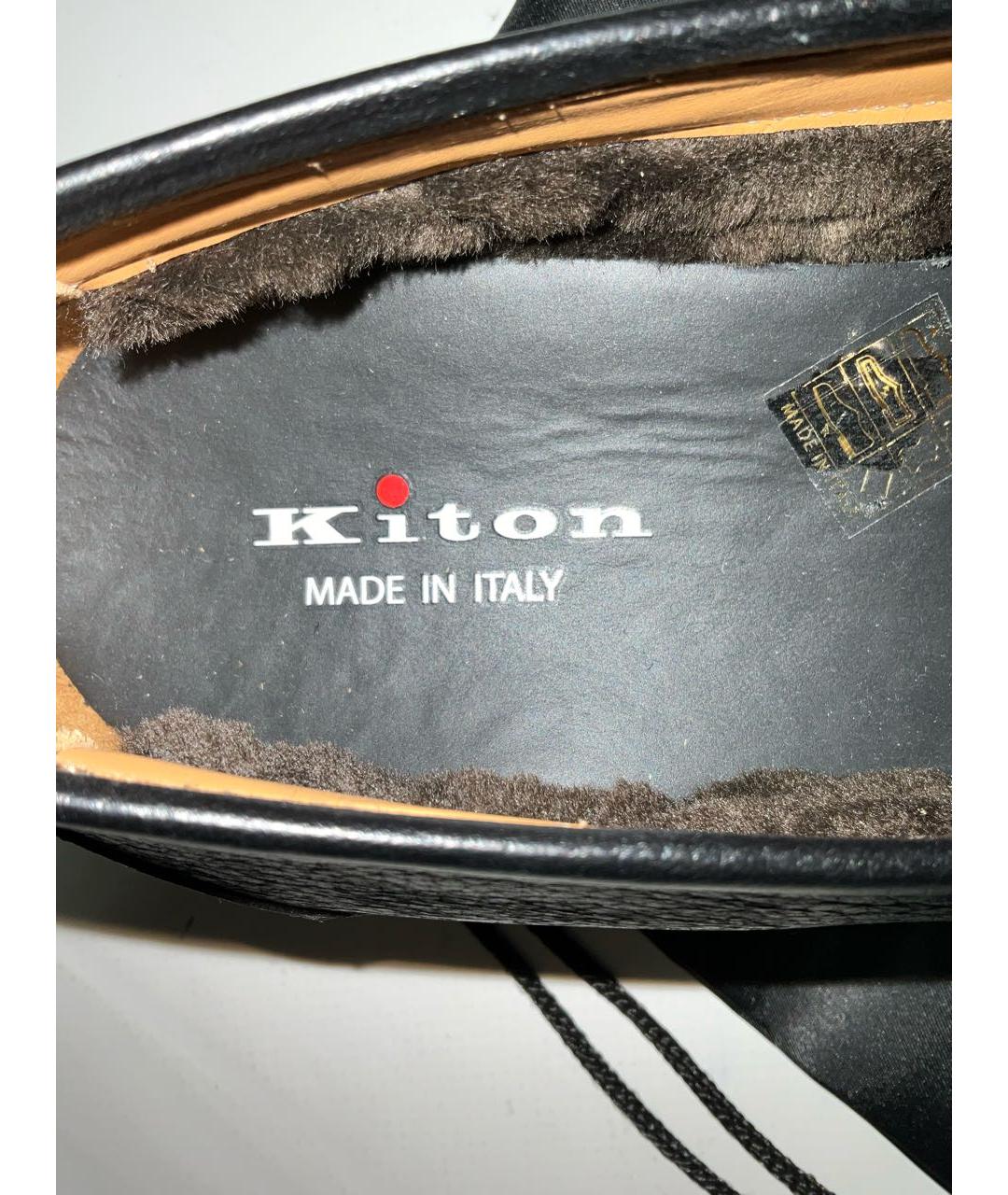 KITON Черные кожаные лоферы, фото 3