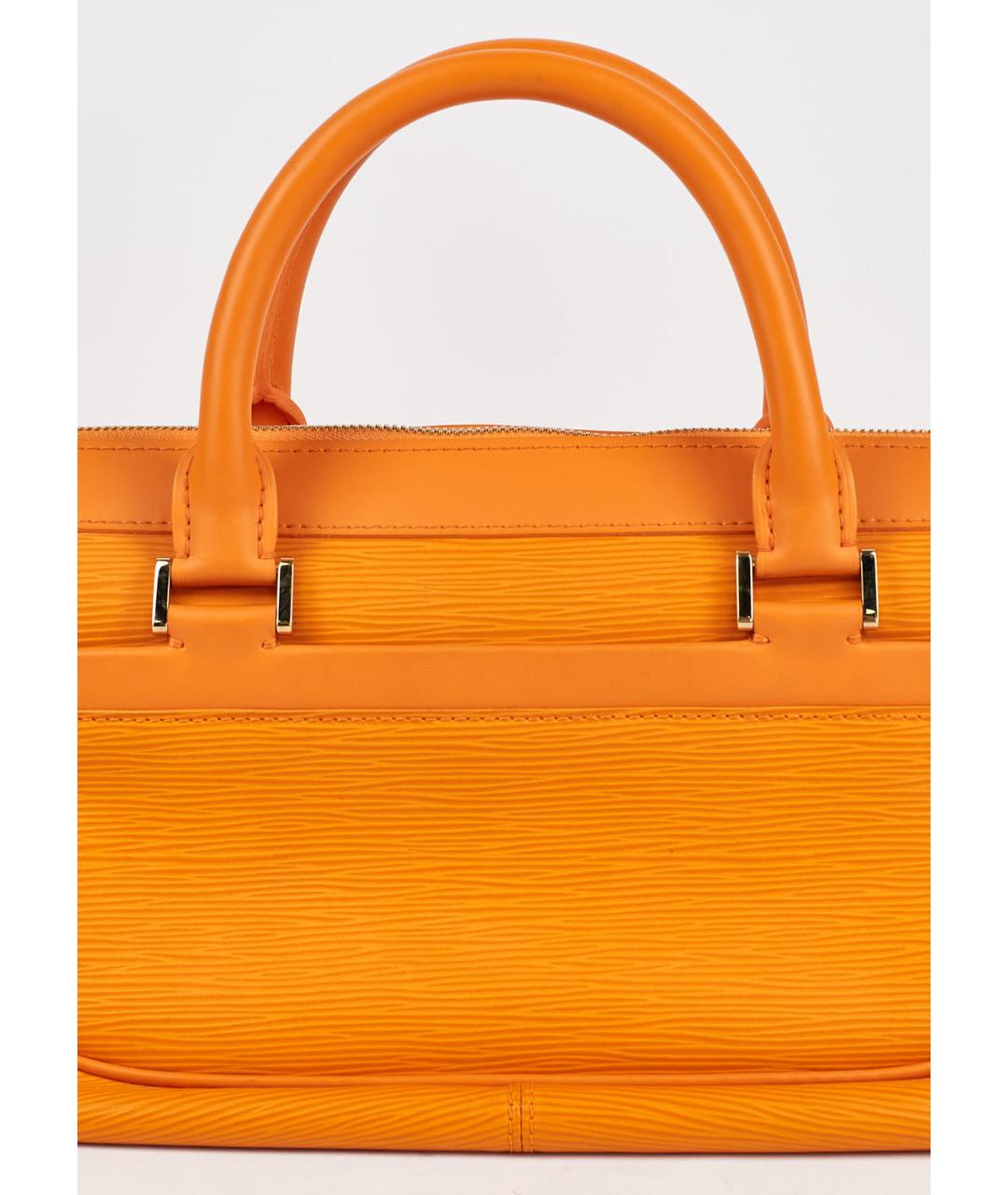 LOUIS VUITTON Оранжевая кожаная сумка с короткими ручками, фото 6