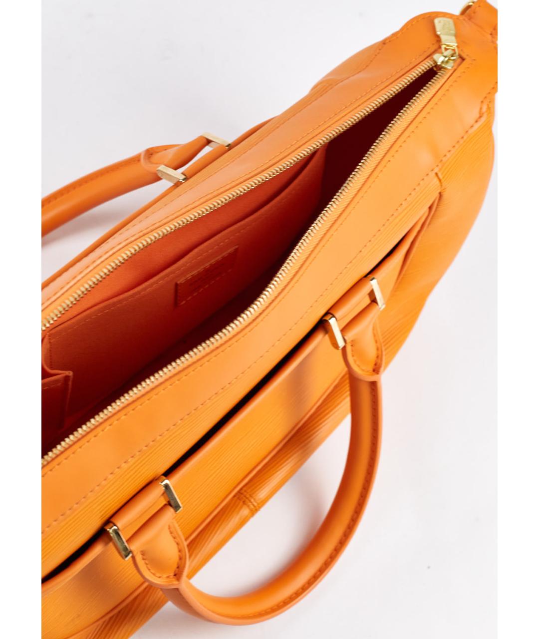 LOUIS VUITTON Оранжевая кожаная сумка с короткими ручками, фото 4