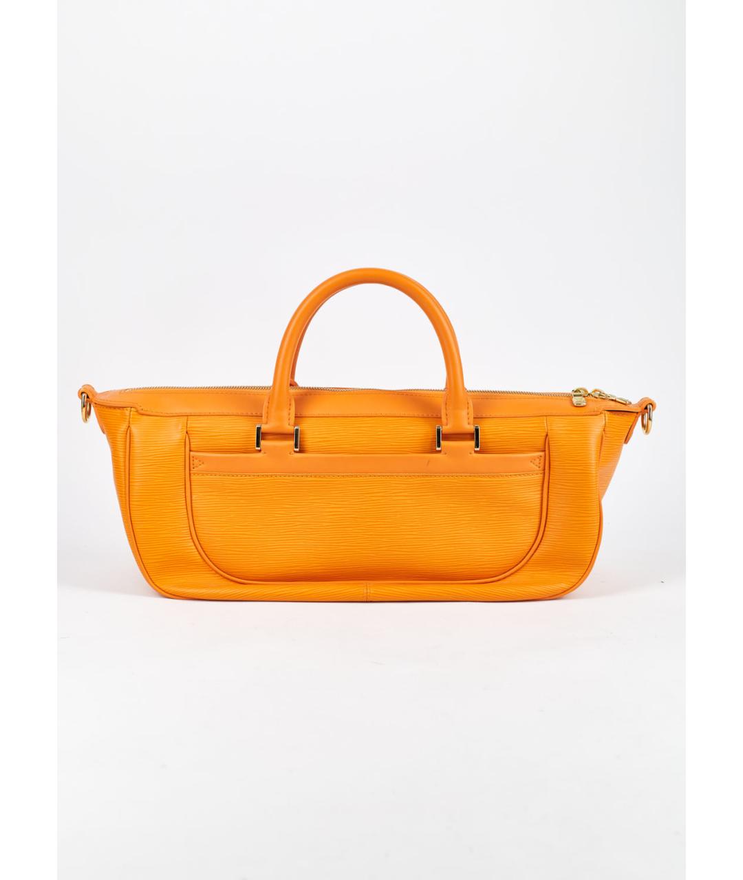 LOUIS VUITTON Оранжевая кожаная сумка с короткими ручками, фото 3