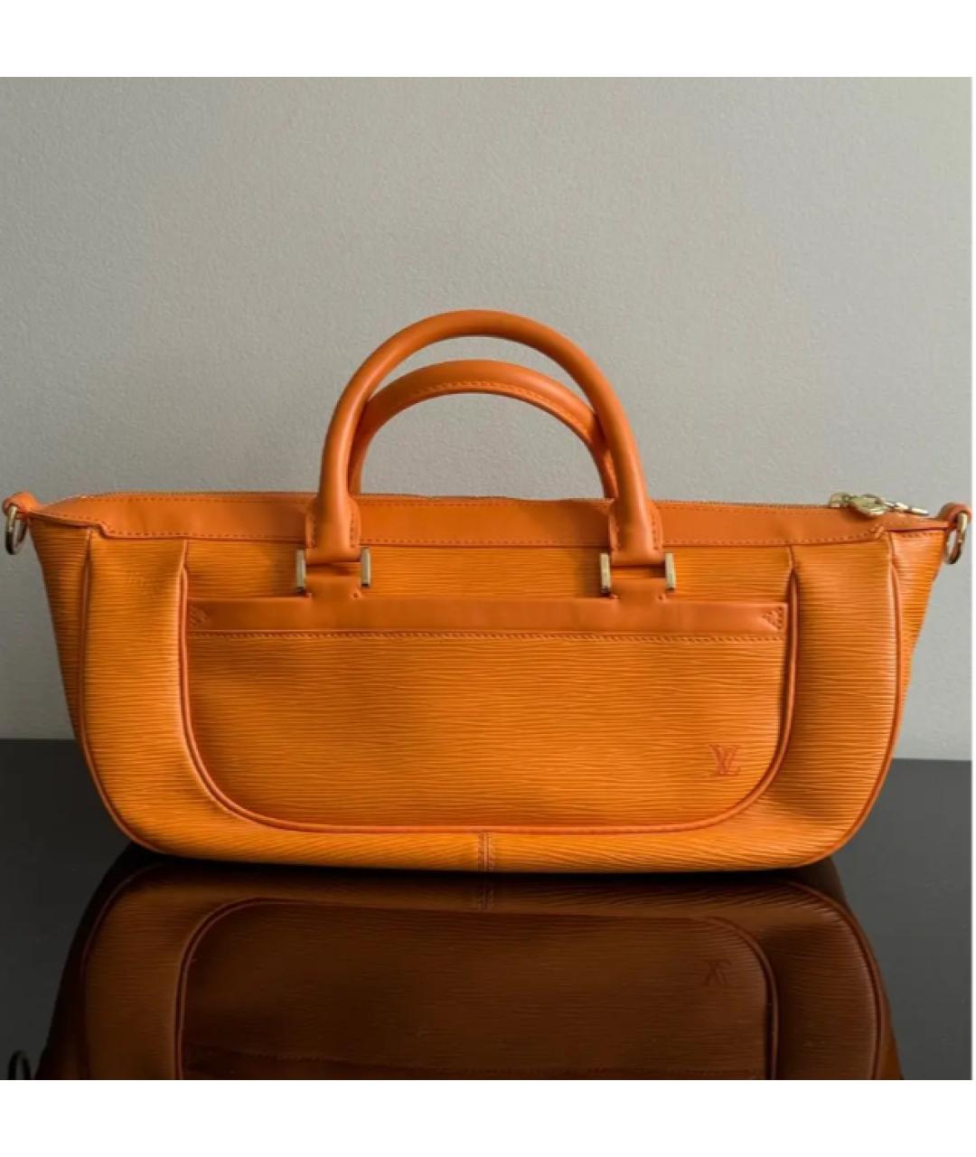 LOUIS VUITTON Оранжевая кожаная сумка с короткими ручками, фото 8