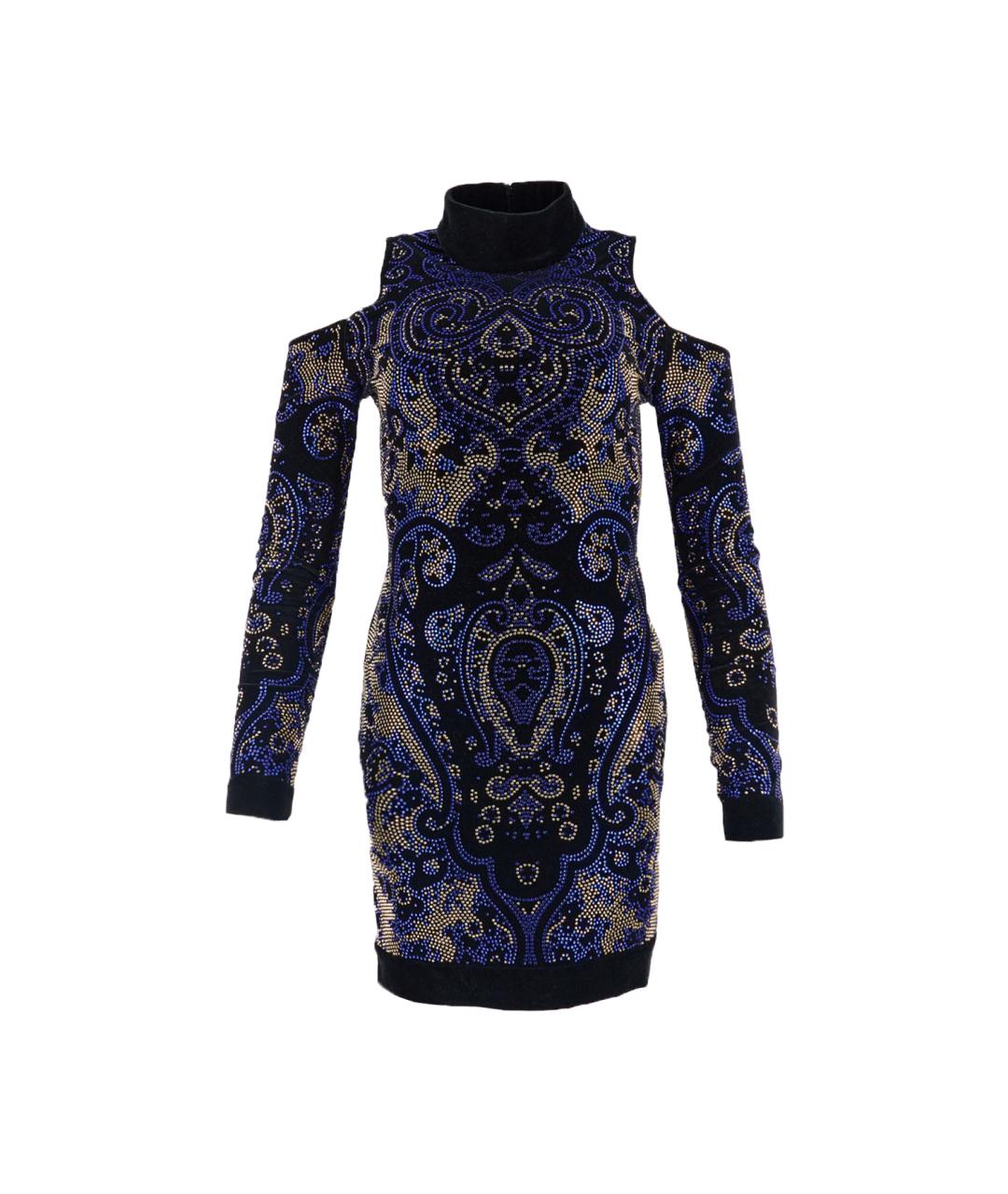 BALMAIN Черное хлопковое коктейльное платье, фото 1