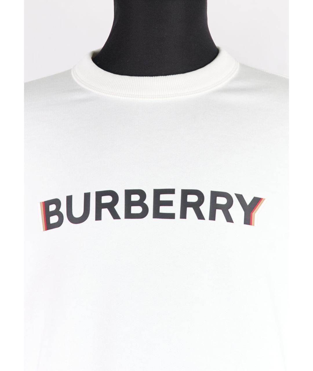 BURBERRY Белый хлопковый джемпер / свитер, фото 4