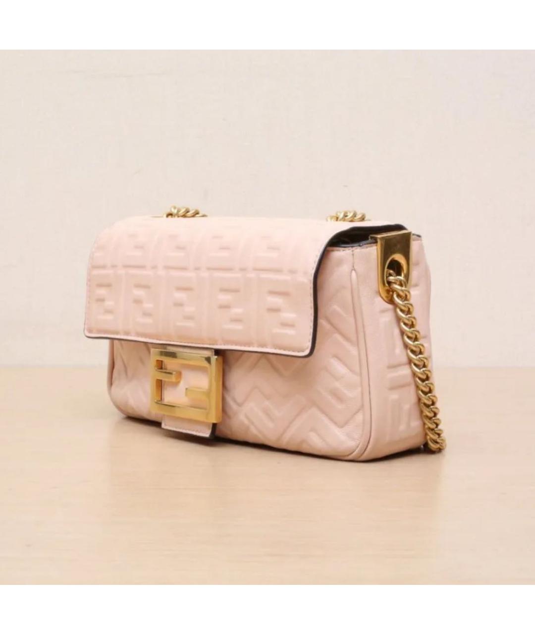 FENDI Розовая кожаная сумка через плечо, фото 2
