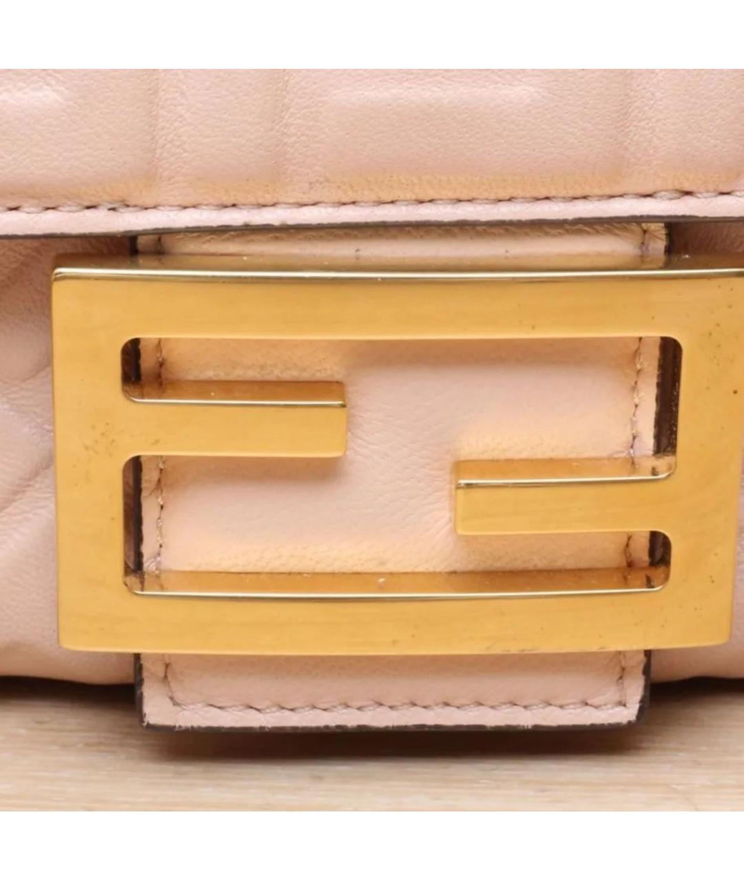 FENDI Розовая кожаная сумка через плечо, фото 5