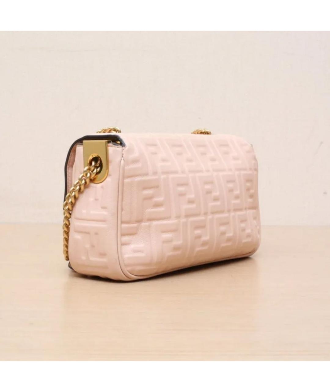 FENDI Розовая кожаная сумка через плечо, фото 4