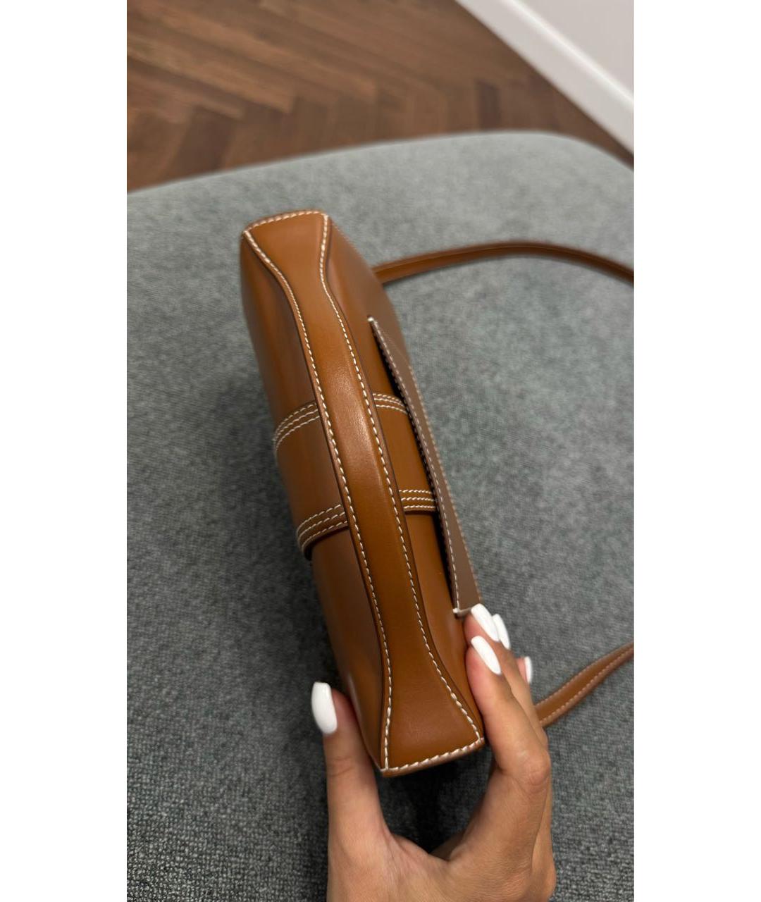 JACQUEMUS Коричневая кожаная сумка с короткими ручками, фото 5