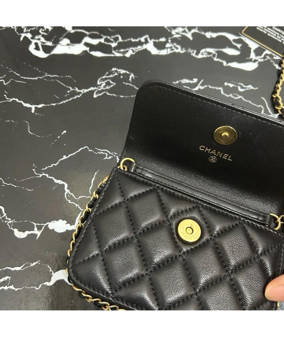 CHANEL Черная кожаная сумка через плечо, фото 4