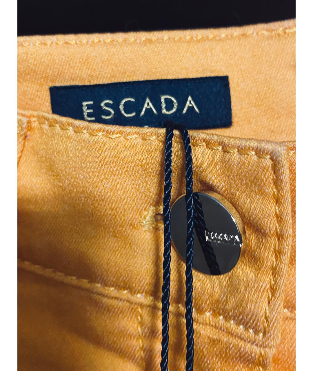 ESCADA Оранжевое хлопко-эластановые прямые джинсы, фото 4