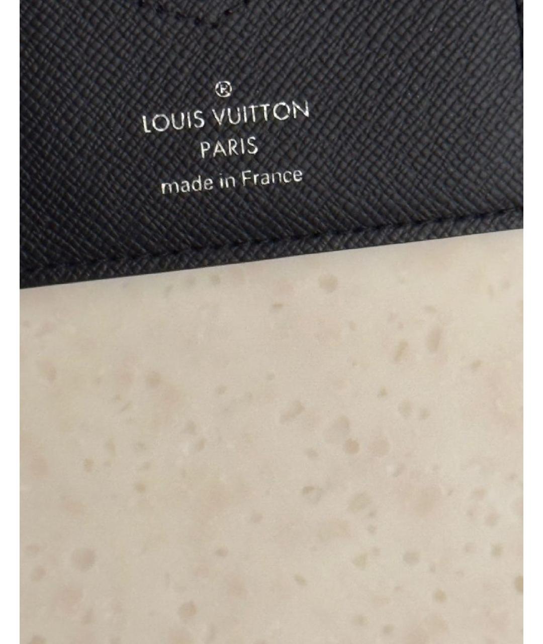 LOUIS VUITTON Черный кожаный кардхолдер, фото 5