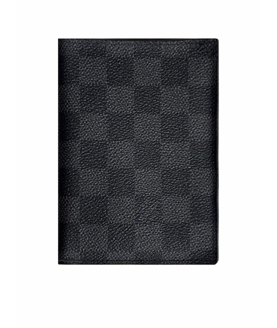 LOUIS VUITTON Черный кожаный кардхолдер, фото 1
