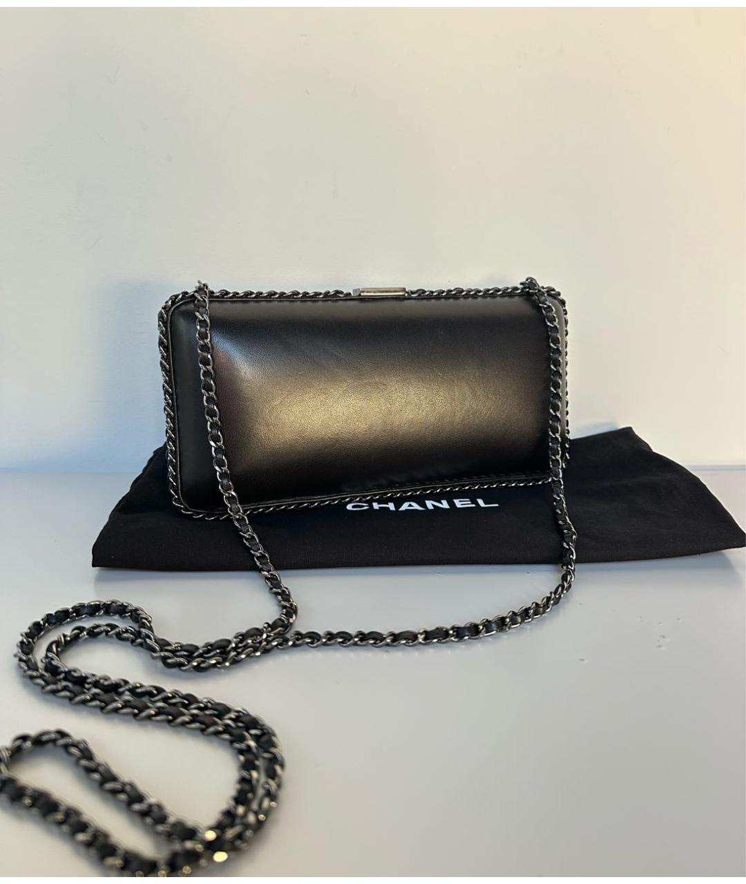 CHANEL Черная кожаная сумка через плечо, фото 3