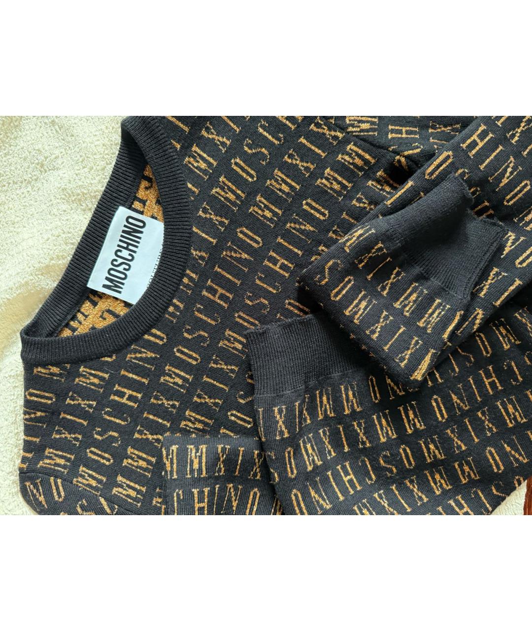 MOSCHINO Черный шерстяной джемпер / свитер, фото 4