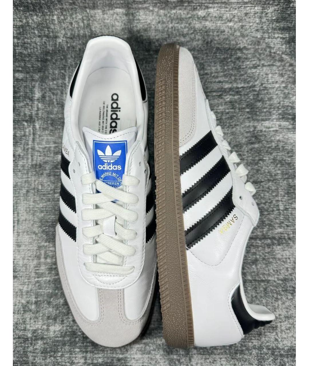 ADIDAS Белые кожаные кроссовки, фото 7