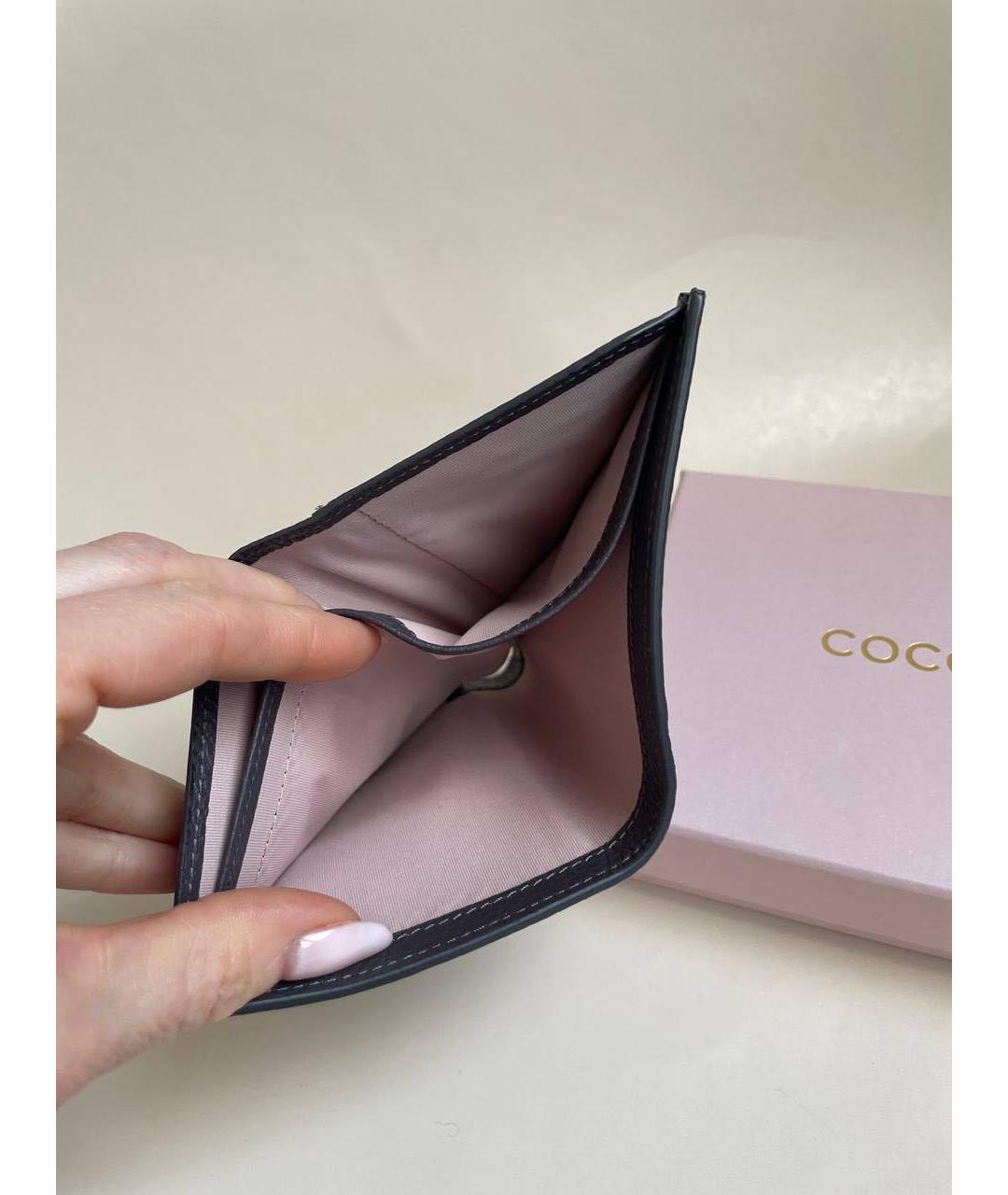 COCCINELLE Антрацитовый кожаный кошелек, фото 3