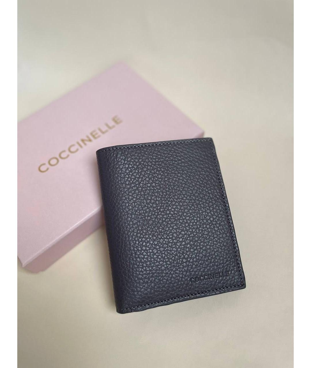 COCCINELLE Антрацитовый кожаный кошелек, фото 4