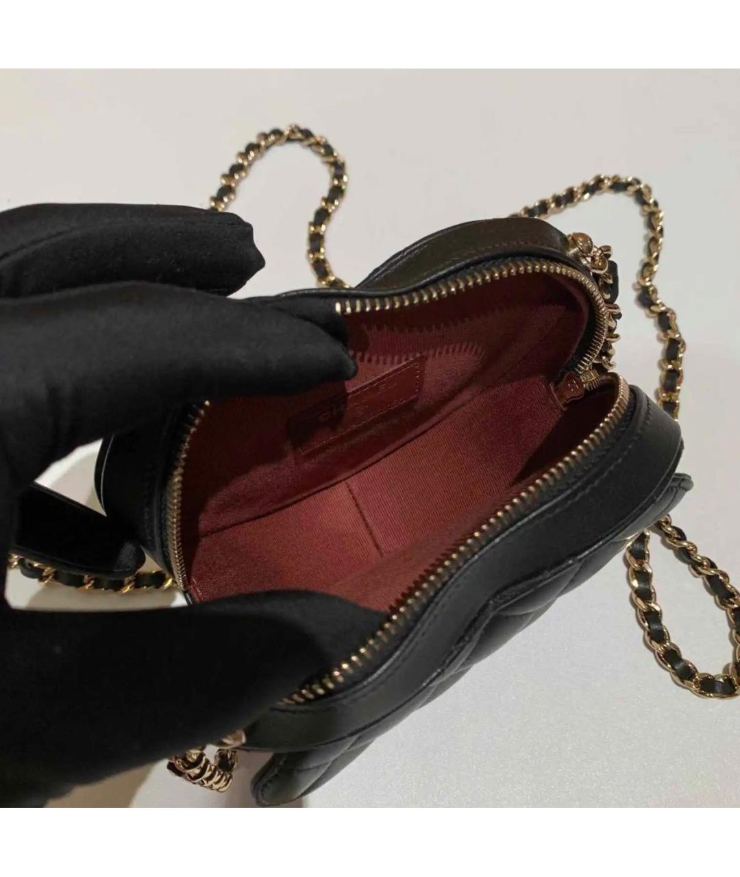 CHANEL Черная кожаная сумка через плечо, фото 6