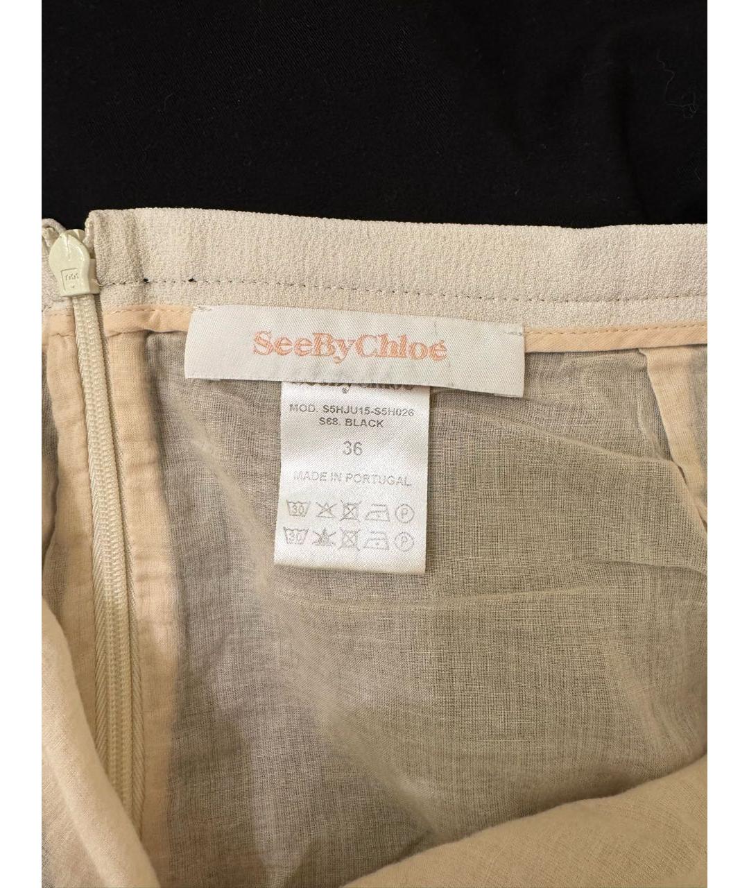 SEE BY CHLOE Черная полиэстеровая юбка мини, фото 3
