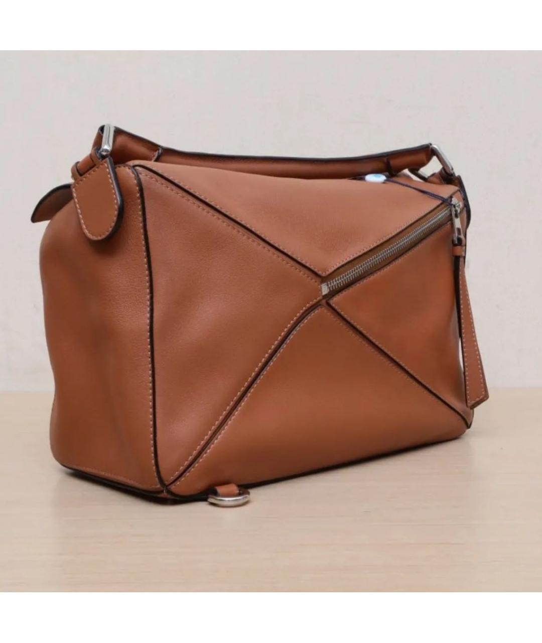 LOEWE Коричневая кожаная сумка через плечо, фото 4