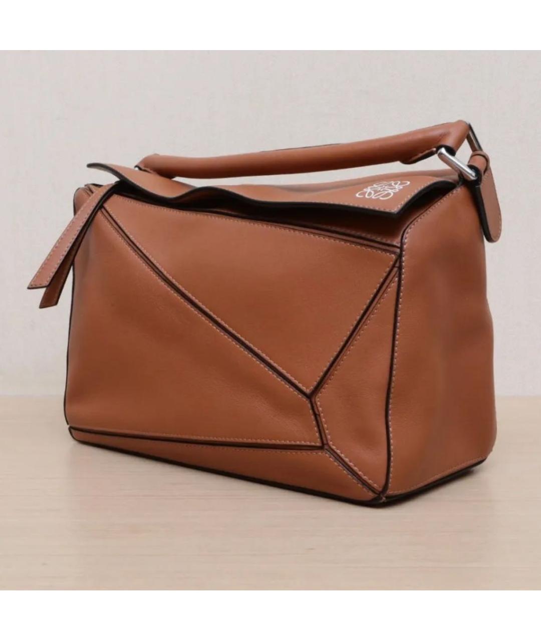 LOEWE Коричневая кожаная сумка через плечо, фото 2