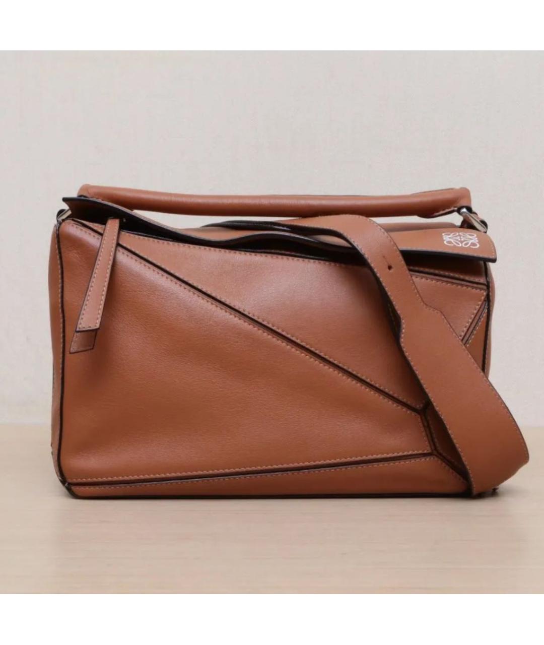 LOEWE Коричневая кожаная сумка через плечо, фото 8