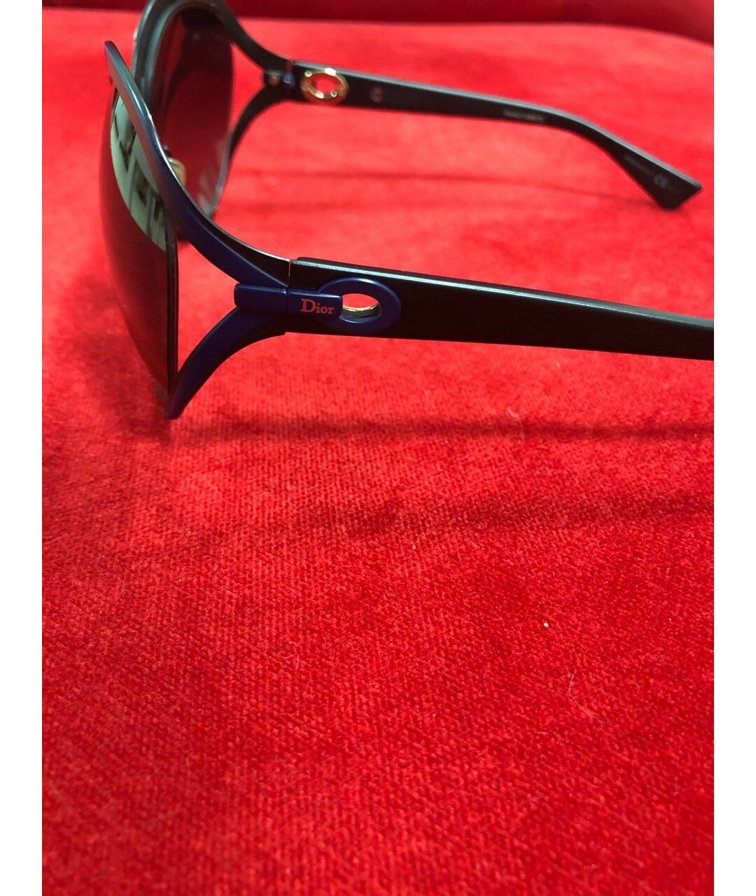 CHRISTIAN DIOR PRE-OWNED Темно-синие пластиковые солнцезащитные очки, фото 3