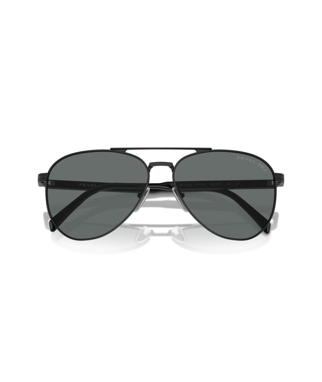 PRADA Черные металлические солнцезащитные очки, фото 6