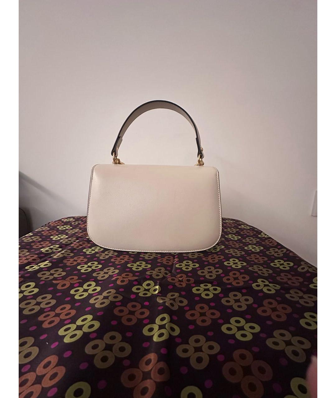 GUCCI Белая кожаная сумка с короткими ручками, фото 4