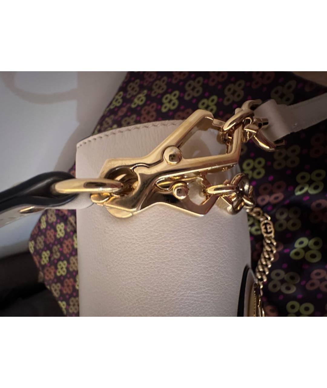 GUCCI Белая кожаная сумка с короткими ручками, фото 7