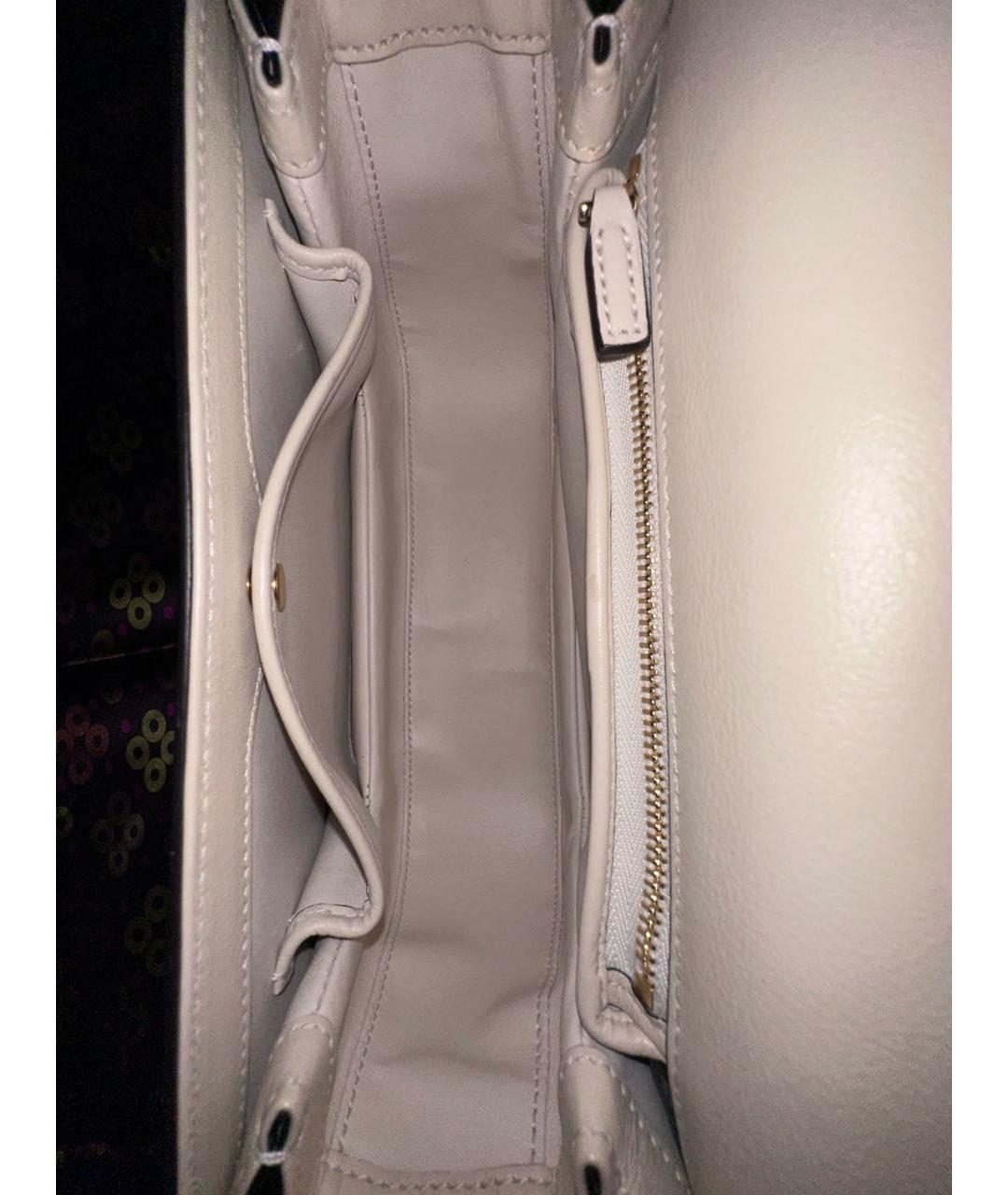 GUCCI Белая кожаная сумка с короткими ручками, фото 5