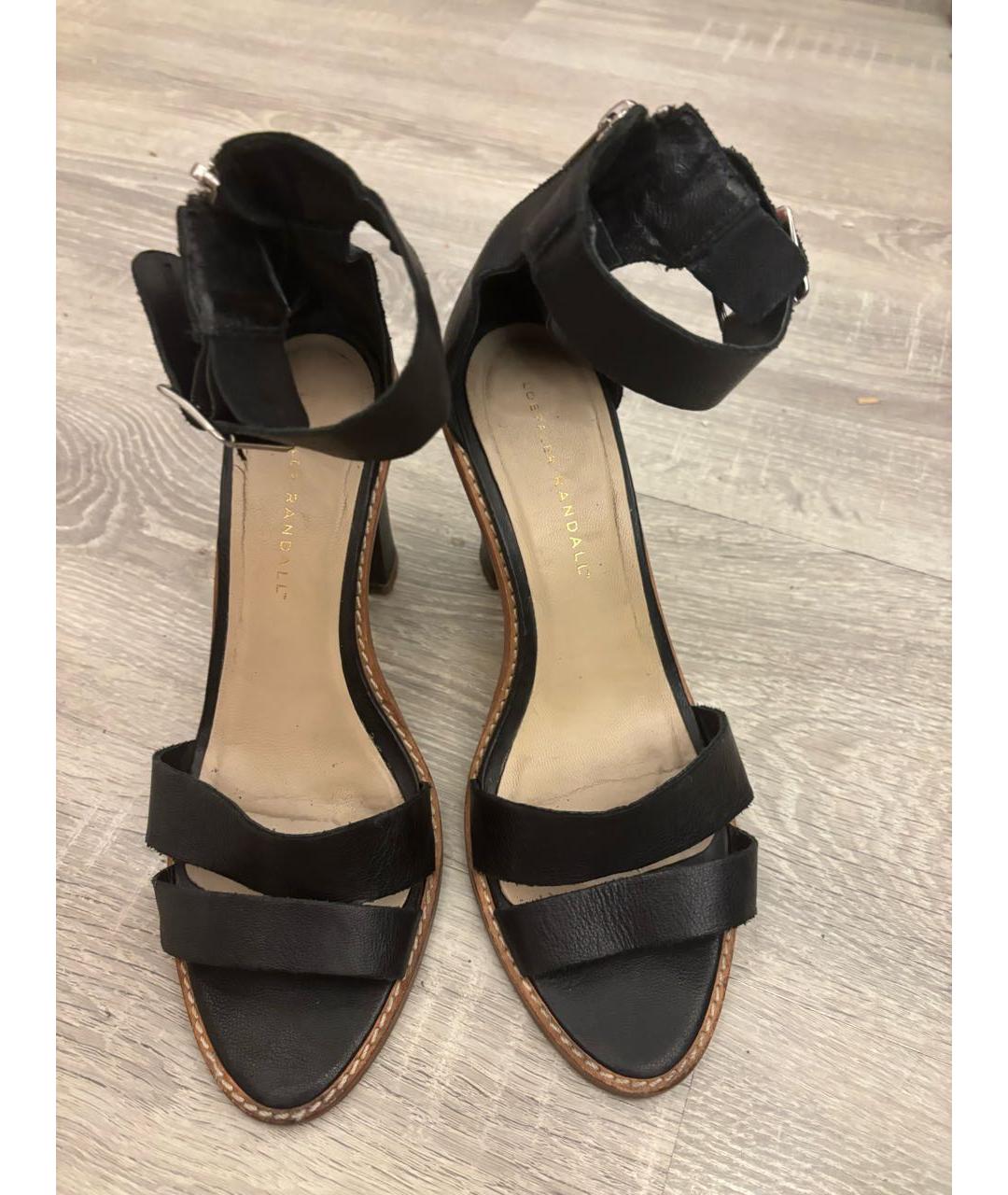 LOEFFLER RANDALL Черные кожаные босоножки, фото 3