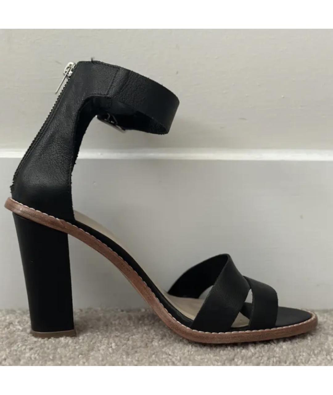 LOEFFLER RANDALL Черные кожаные босоножки, фото 6