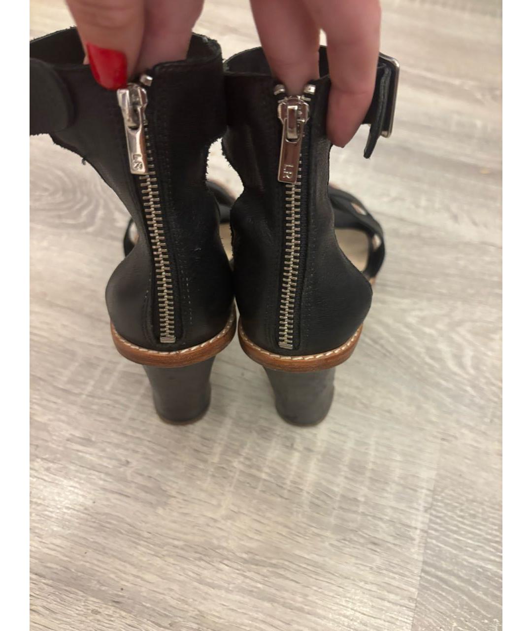 LOEFFLER RANDALL Черные кожаные босоножки, фото 5