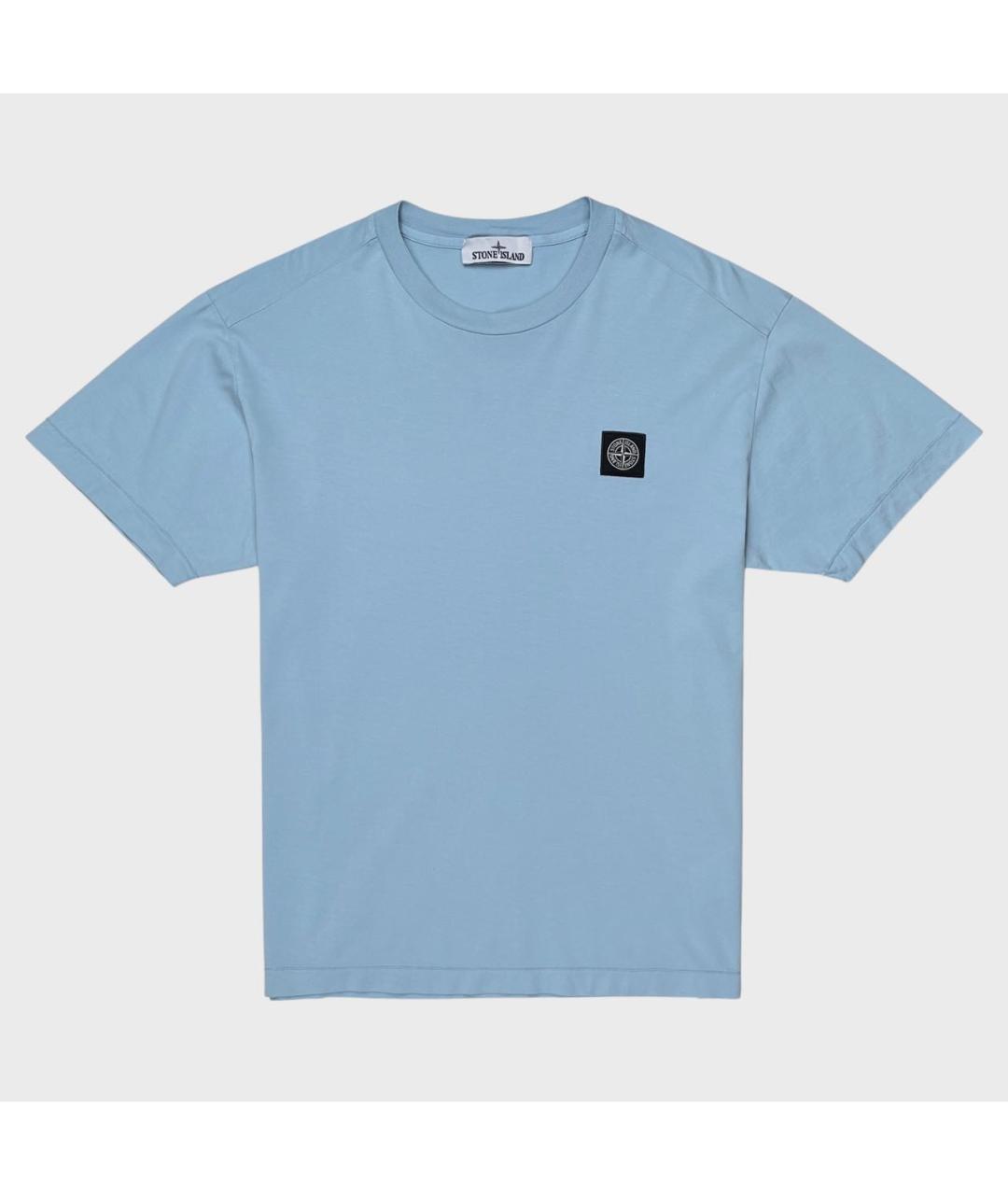 STONE ISLAND Голубая хлопковая футболка, фото 5