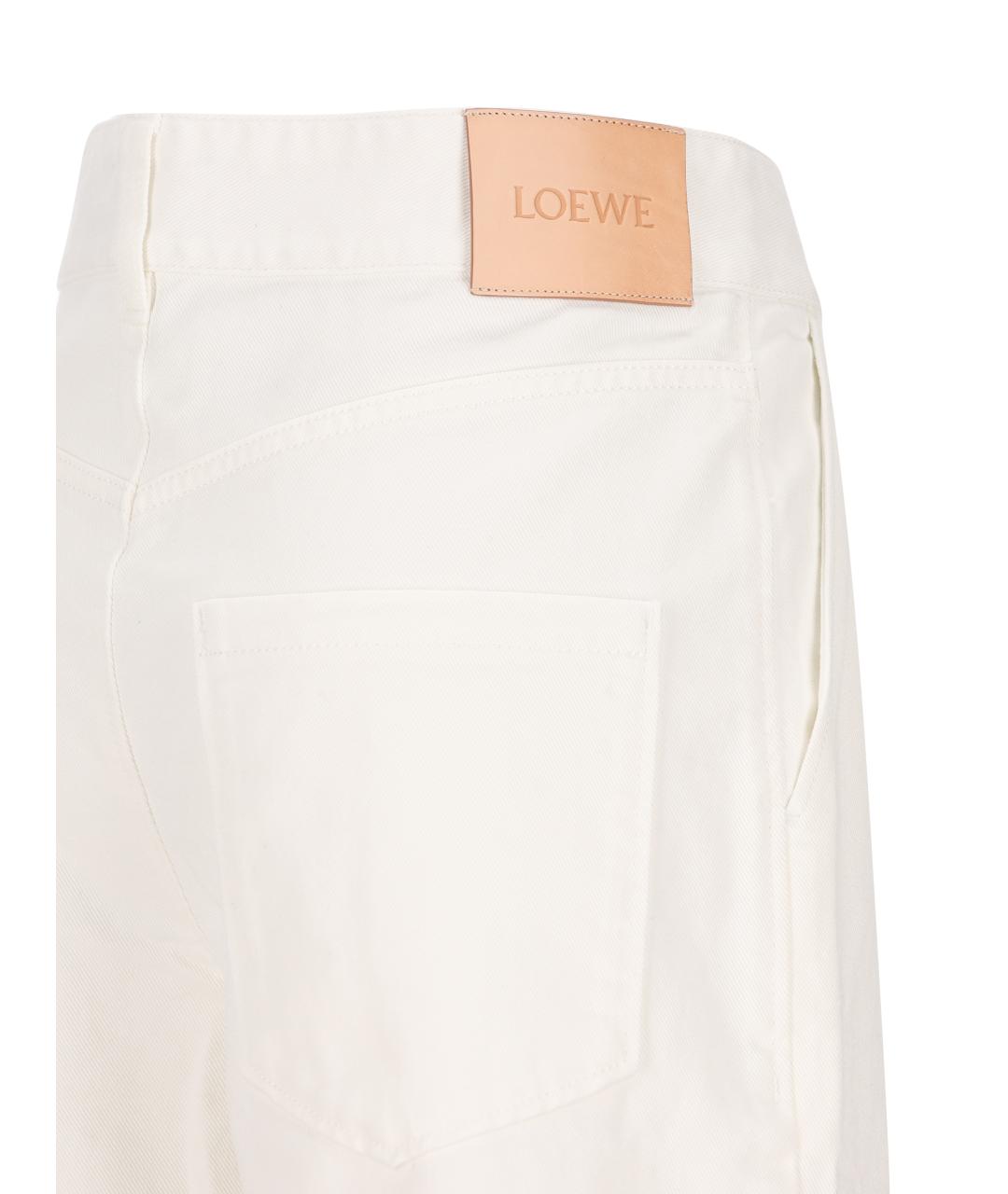 LOEWE Белые хлопковые джинсы клеш, фото 2