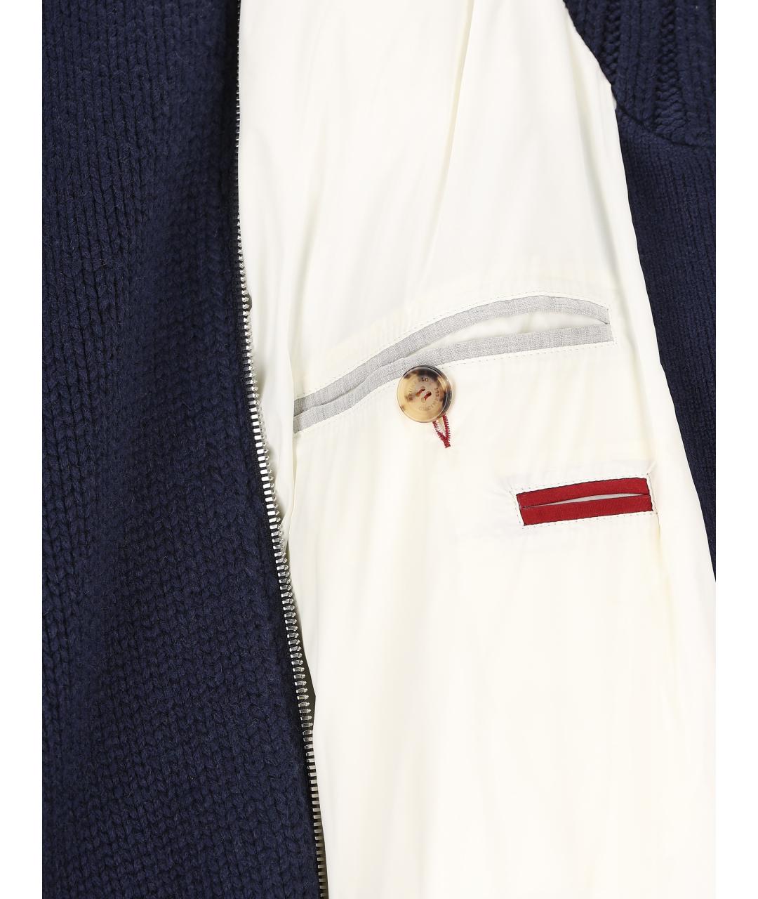 BRUNELLO CUCINELLI Темно-синяя кашемировая куртка, фото 4