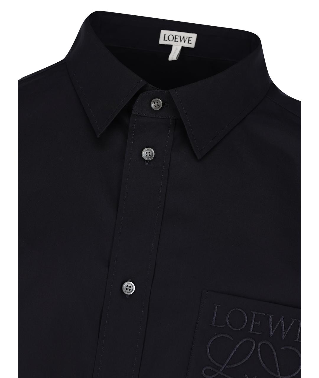 LOEWE Черная хлопковая кэжуал рубашка, фото 2